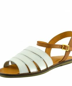 Kickfootwear Tilly Leather Menorcan Slingback Sandals - White WOMENS