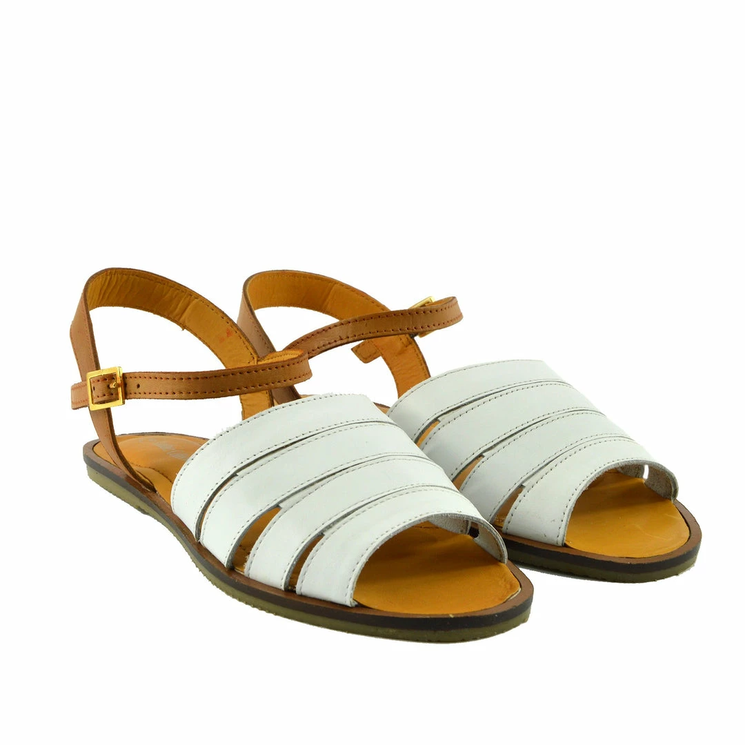 Kickfootwear Tilly Leather Menorcan Slingback Sandals - White WOMENS 2 Kickfootwear Tilly Leather Menorcan Slingback Sandals - White WOMENS