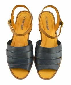 Kickfootwear Tilly Leather Menorcan Slingback Sandals - Navy