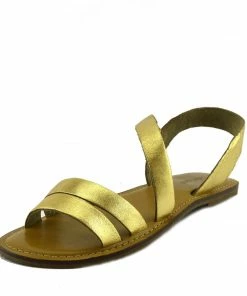 Kickfootwear WOMENS Selma Leather Elastic Strap Gladiator Sandals - Gold
