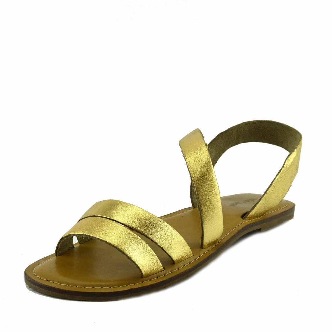Kickfootwear WOMENS Selma Leather Elastic Strap Gladiator Sandals - Gold 1 Kickfootwear WOMENS Selma Leather Elastic Strap Gladiator Sandals - Gold