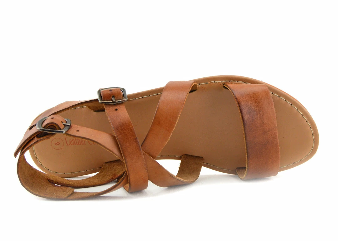 Kickfootwear Selma Leather Buckle Strap Gladiator Sandals - Orange WOMENS 5 Kickfootwear Selma Leather Buckle Strap Gladiator Sandals - Orange WOMENS