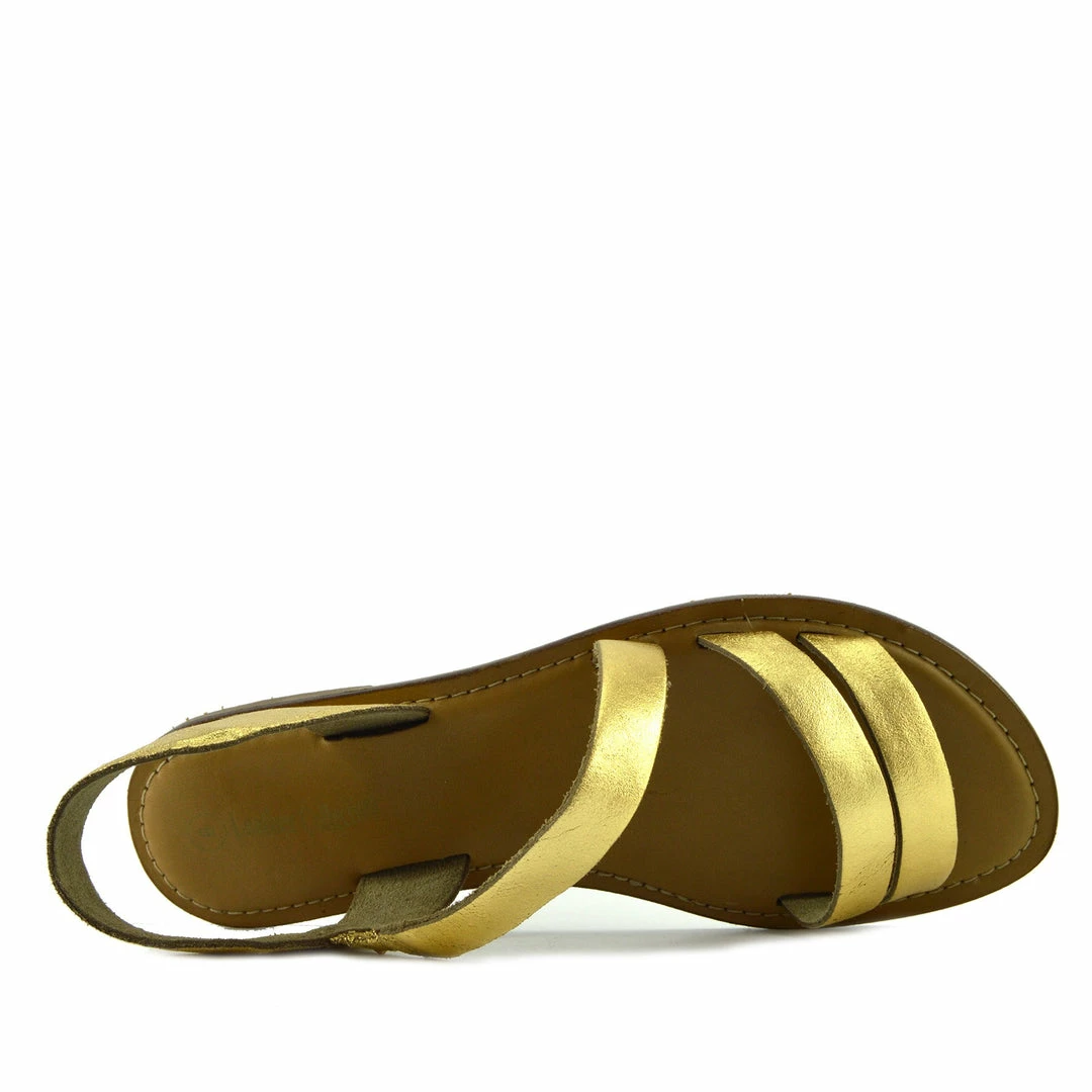 Kickfootwear WOMENS Selma Leather Elastic Strap Gladiator Sandals - Gold 2 Kickfootwear WOMENS Selma Leather Elastic Strap Gladiator Sandals - Gold