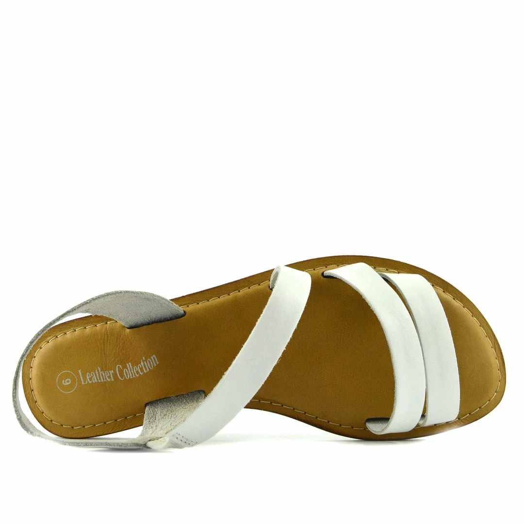 Kickfootwear Selma Leather Elastic Strap Gladiator Sandals - White 2 Kickfootwear Selma Leather Elastic Strap Gladiator Sandals - White