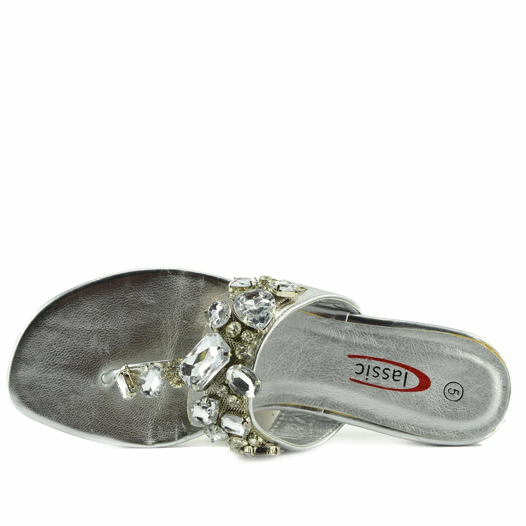 Kickfootwear Sparkly Gem Flat Sandal - Silver WOMENS 2 Kickfootwear Sparkly Gem Flat Sandal - Silver WOMENS