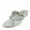 Kickfootwear Sparkly Gem Flat Sandal - Silver WOMENS