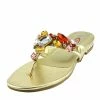 Kickfootwear WOMENS Ruby Multi Gem Flat Sandal - Gold