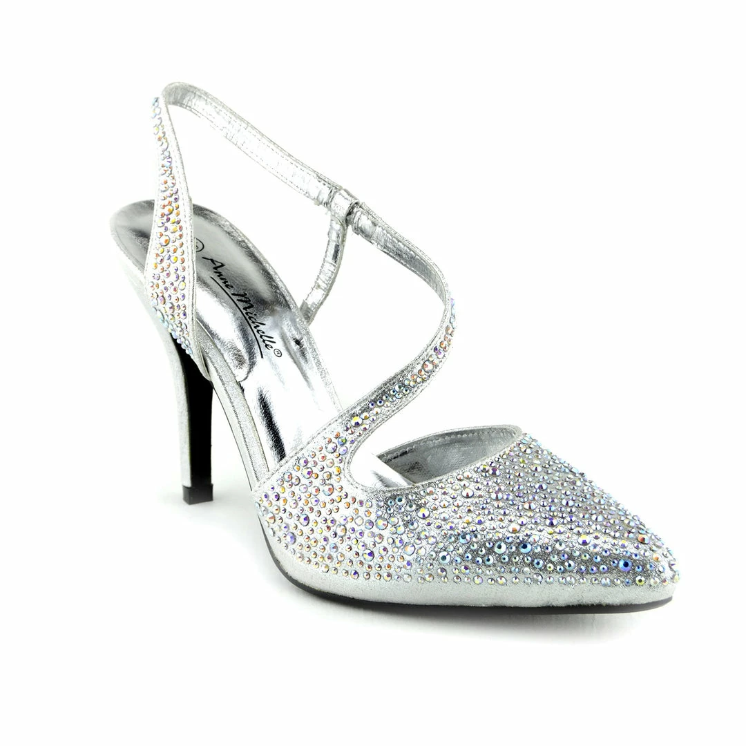 Kickfootwear Silver Ultra Sparkle Pointed Slingback Shoes 3 Kickfootwear Silver Ultra Sparkle Pointed Slingback Shoes