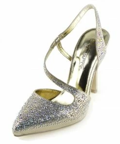 Kickfootwear WOMENS Gold Ultra Sparkle Pointed Slingback Shoes 9 Kickfootwear WOMENS Gold Ultra Sparkle Pointed Slingback Shoes