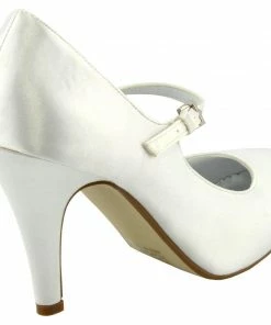 Kickfootwear Ladies Heels Wedding Satin Bridal Shoes - White