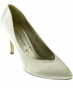 Kickfootwear WOMENS Ladies Heels Wedding Satin Bridal Shoes - Ivory Court