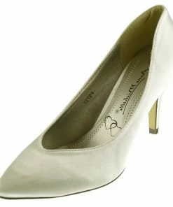 Kickfootwear WOMENS Ladies Heels Wedding Satin Bridal Shoes - Ivory Court