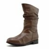 Kickfootwear Verity Slouch Mid Calf Riding Boots - Brown WOMENS