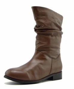 Kickfootwear Verity Slouch Mid Calf Riding Boots - Brown WOMENS