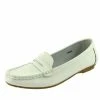 Kickfootwear Slip On Leather Classic Moccasin Pumps - White