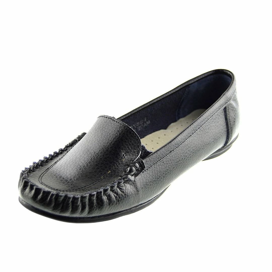 Kickfootwear Leather Moccasin Slipper Pumps - Black F8876 WOMENS 1 Kickfootwear Leather Moccasin Slipper Pumps - Black F8876 WOMENS