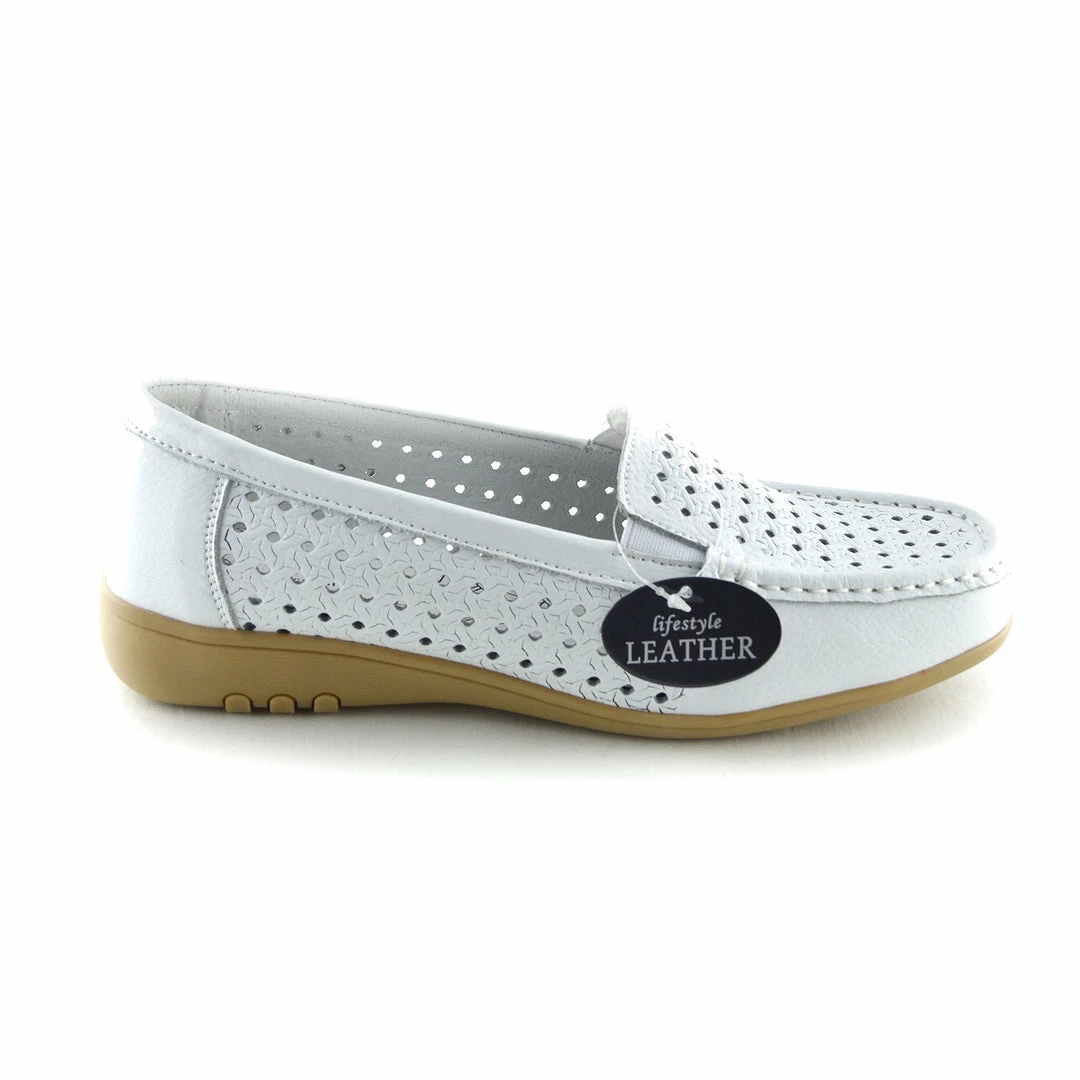 Kickfootwear Gala Breathable Leather Comfort Sole Shoes - White 2 Kickfootwear Gala Breathable Leather Comfort Sole Shoes - White