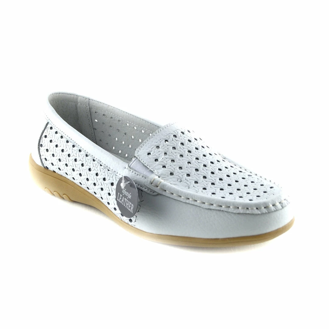 Kickfootwear Gala Breathable Leather Comfort Sole Shoes - White 3 Kickfootwear Gala Breathable Leather Comfort Sole Shoes - White