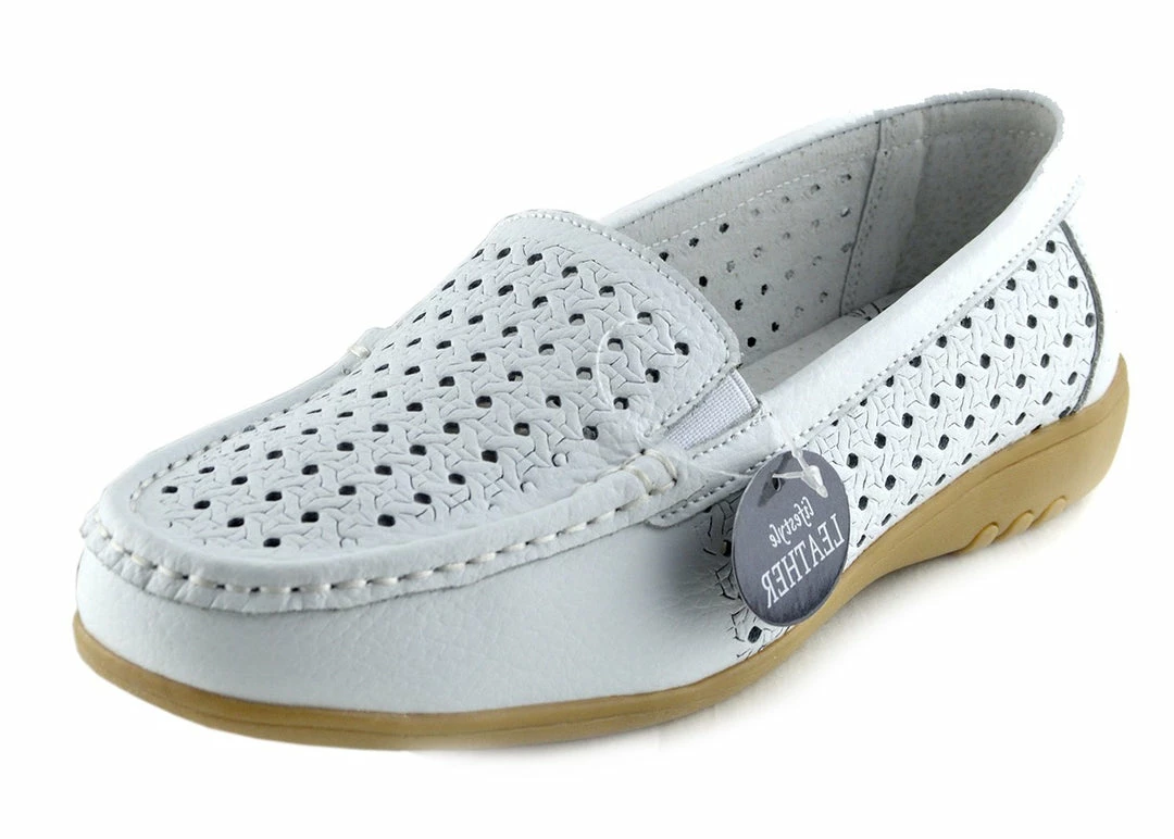 Kickfootwear Gala Breathable Leather Comfort Sole Shoes - White 1 Kickfootwear Gala Breathable Leather Comfort Sole Shoes - White