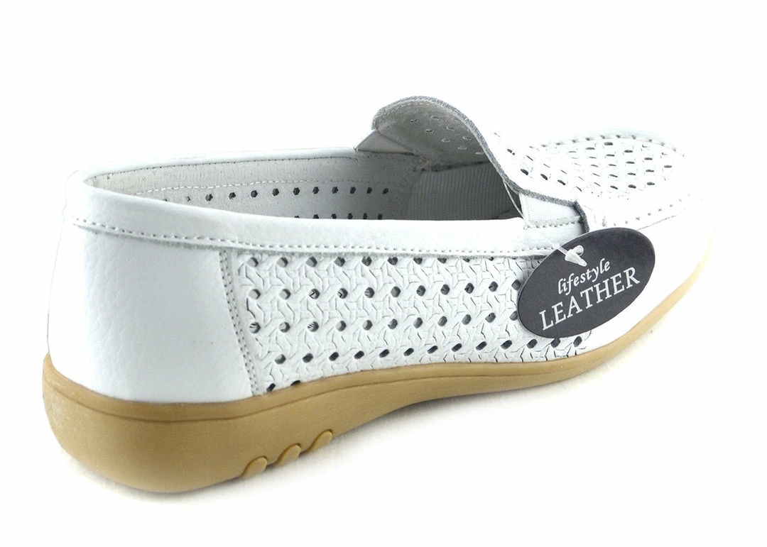 Kickfootwear Gala Breathable Leather Comfort Sole Shoes - White 4 Kickfootwear Gala Breathable Leather Comfort Sole Shoes - White