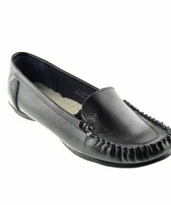 Kickfootwear Leather Moccasin Slipper Pumps - Black F8876 WOMENS