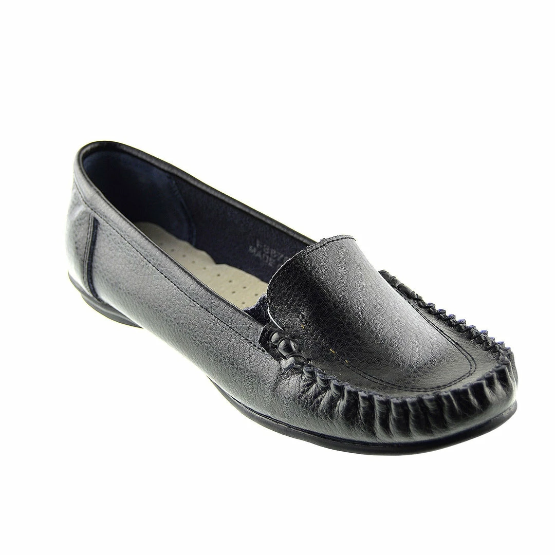 Kickfootwear Leather Moccasin Slipper Pumps - Black F8876 WOMENS 2 Kickfootwear Leather Moccasin Slipper Pumps - Black F8876 WOMENS