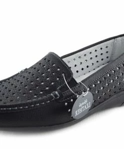 Kickfootwear Gala Breathable Leather Comfort Sole Shoes - Black WOMENS