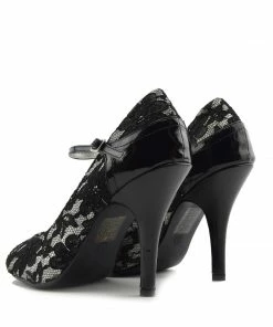 Kickfootwear WOMENS Mesh Glitter Mid Court Shoes - Silver Black