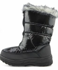 Kickfootwear Aspen Short Snow Grip Sole Lined Boots - Black F4334 WOMENS