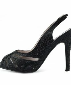 Kickfootwear Cut Out Mesh Party Slingbacks - Black