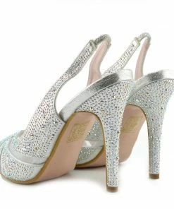 Kickfootwear Cut Out Mesh Party Slingbacks - Silver