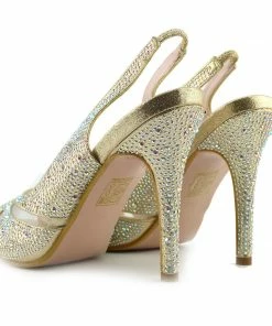 Kickfootwear WOMENS Cut Out Mesh Party Slingbacks - Gold