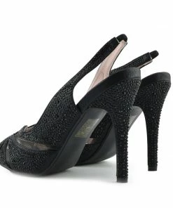 Kickfootwear Cut Out Mesh Party Slingbacks - Black