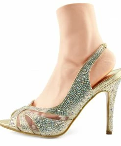 Kickfootwear WOMENS Cut Out Mesh Party Slingbacks - Gold