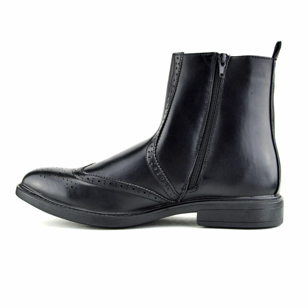 Kickfootwear Dudley Leather Ankle Chelsea Dealer Boots - Black MENS 4 Kickfootwear Dudley Leather Ankle Chelsea Dealer Boots - Black MENS