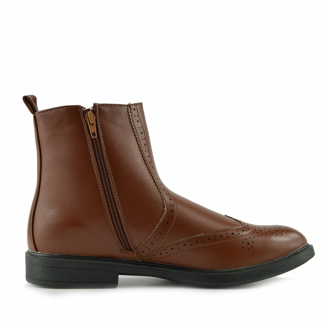 Kickfootwear Dudley Leather Ankle Chelsea Dealer Boots - Coffee MENS 4 Kickfootwear Dudley Leather Ankle Chelsea Dealer Boots - Coffee MENS