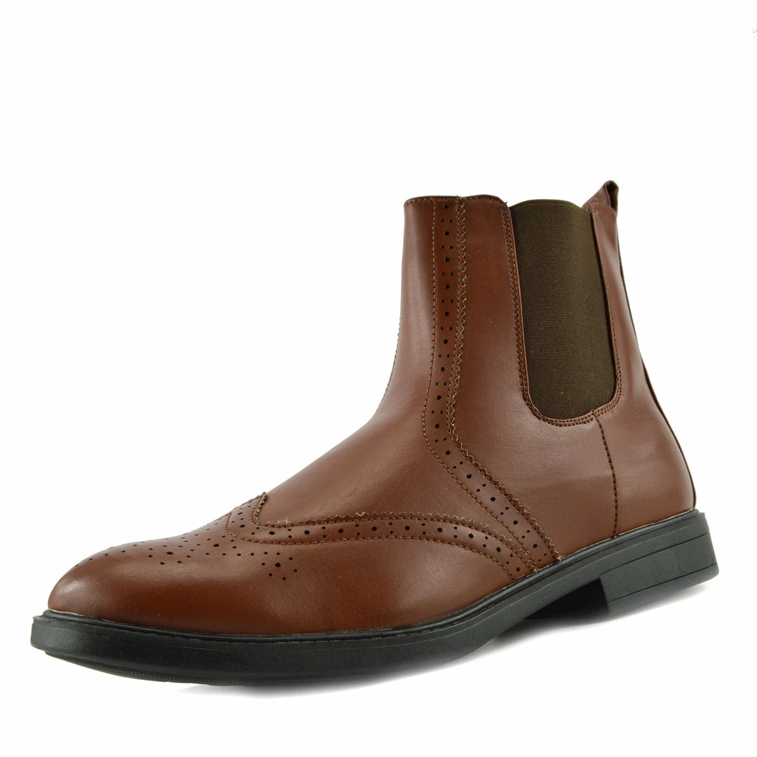 Kickfootwear Dudley Leather Ankle Chelsea Dealer Boots - Coffee MENS 5 Kickfootwear Dudley Leather Ankle Chelsea Dealer Boots - Coffee MENS