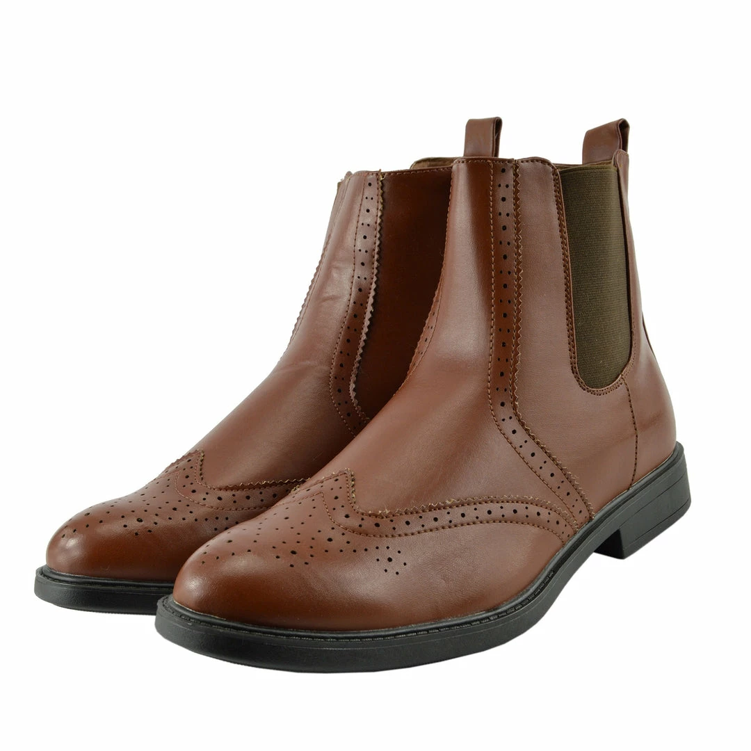 Kickfootwear Dudley Leather Ankle Chelsea Dealer Boots - Coffee MENS 2 Kickfootwear Dudley Leather Ankle Chelsea Dealer Boots - Coffee MENS