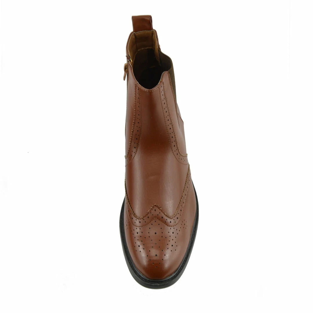 Kickfootwear Dudley Leather Ankle Chelsea Dealer Boots - Coffee MENS 3 Kickfootwear Dudley Leather Ankle Chelsea Dealer Boots - Coffee MENS