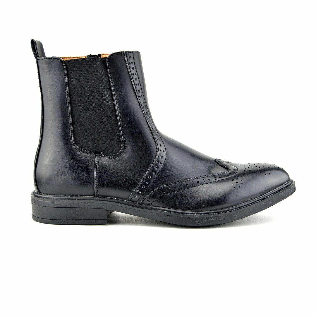 Kickfootwear Dudley Leather Ankle Chelsea Dealer Boots - Black MENS 3 Kickfootwear Dudley Leather Ankle Chelsea Dealer Boots - Black MENS