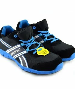 Kickfootwear MENS Groundwork Steel Toe Lightweight Safety Trainers - Black-Blue
