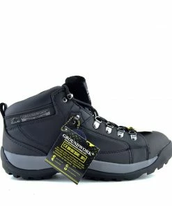 Kickfootwear Groundwork Unisex Grey Trim Safety Boots - Black