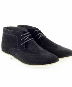 Kickfootwear Hatton Suede Desert Lace Up Ankle Boots - Black MENS