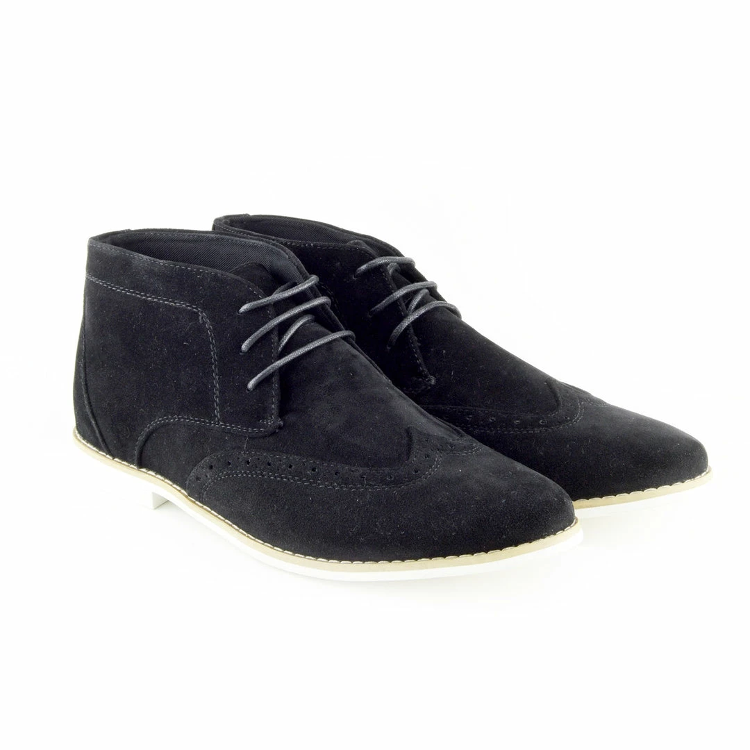 Kickfootwear Hatton Suede Desert Lace Up Ankle Boots - Black MENS 2 Kickfootwear Hatton Suede Desert Lace Up Ankle Boots - Black MENS