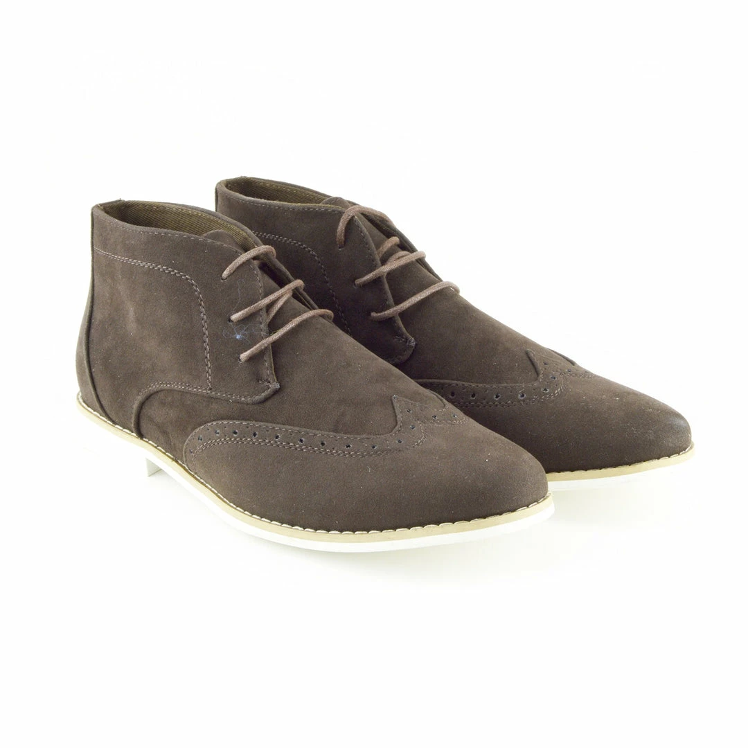 Kickfootwear Hatton Suede Desert Lace Up Ankle Boots - Brown 2 Kickfootwear Hatton Suede Desert Lace Up Ankle Boots - Brown