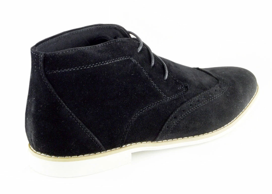 Kickfootwear Hatton Suede Desert Lace Up Ankle Boots - Black MENS 3 Kickfootwear Hatton Suede Desert Lace Up Ankle Boots - Black MENS