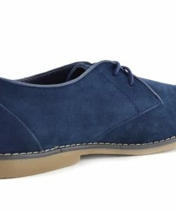 Kickfootwear MENS Casual Faux Suede Lace Up Shoes - Navy