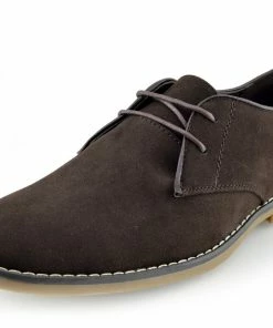 Kickfootwear Casual Faux Suede Lace Up Shoes - Brown MENS
