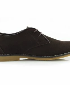 Kickfootwear Casual Faux Suede Lace Up Shoes - Brown MENS