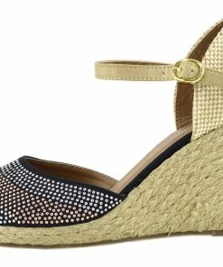 Kickfootwear High Wedge Sparkle Woven Sandals - Black
